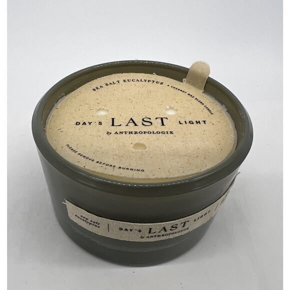 Anthropologie Last Day Light Glass Candle Sea Salt Eucalyptus New In Box - Picture 3 of 6